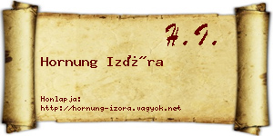 Hornung Izóra névjegykártya